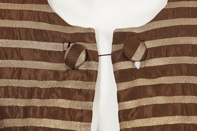Lot 113 - A Biba striped gold lamé and brown acetate ensemble, circa 1974