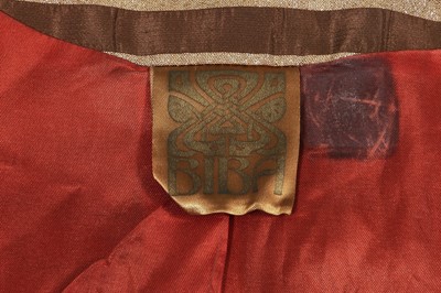 Lot 113 - A Biba striped gold lamé and brown acetate ensemble, circa 1974
