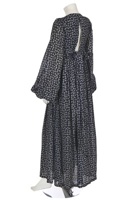 Lot 29 - A Biba printed navy voile maxi-dress, circa 1970