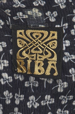 Lot 29 - A Biba printed navy voile maxi-dress, circa 1970
