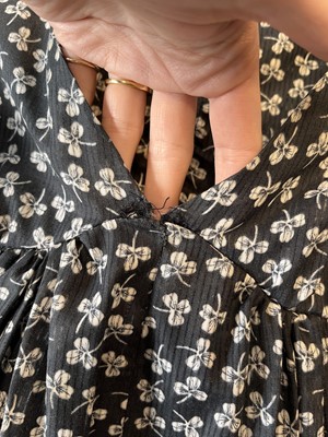 Lot 29 - A Biba printed navy voile maxi-dress, circa 1970