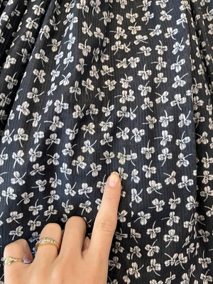 Lot 29 - A Biba printed navy voile maxi-dress, circa 1970