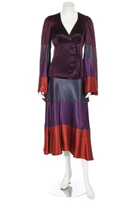 Lot 5 - A Biba striped satin suit, circa 1968