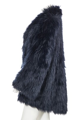 Lot 80 - A Biba blue faux fur coat, circa 1972