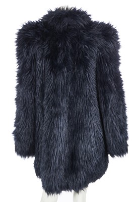 Lot 80 - A Biba blue faux fur coat, circa 1972