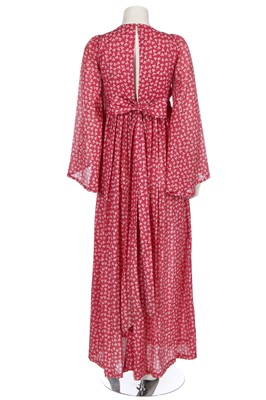 Lot 30 - A Biba printed pink voile maxi-dress, circa 1970