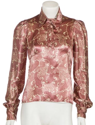 Lot 17 - A Biba chestnut crushed devoré velvet ensemble, circa 1969