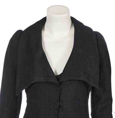 Lot 16 - A good Biba black slubbed rayon ensemble, circa 1969