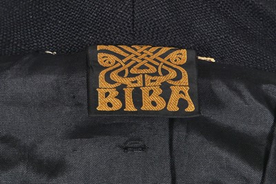 Lot 16 - A good Biba black slubbed rayon ensemble, circa 1969