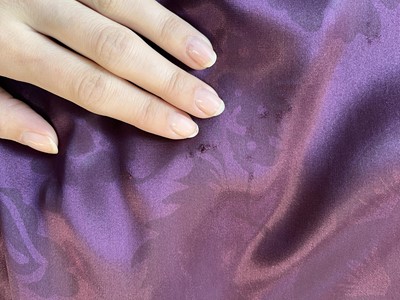 Lot 32 - A Biba printed purple satin ensemble, circa 1970