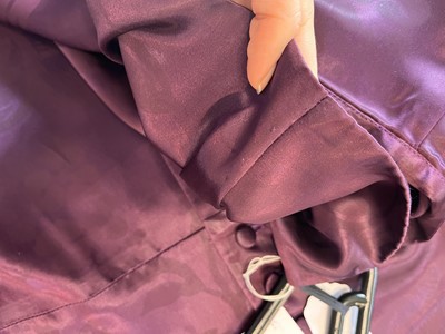 Lot 32 - A Biba printed purple satin ensemble, circa 1970