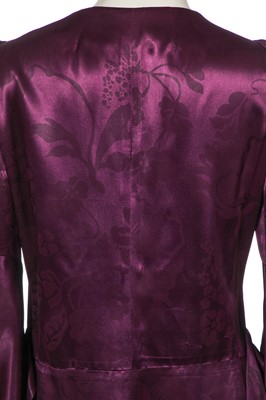 Lot 32 - A Biba printed purple satin ensemble, circa 1970