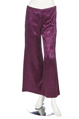 Lot 32 - A Biba printed purple satin ensemble, circa 1970