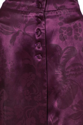 Lot 32 - A Biba printed purple satin ensemble, circa 1970