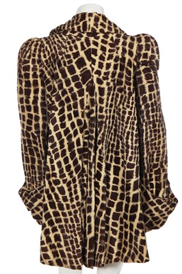 Lot 116 - A Biba faux giraffe swing-back coat, circa 1974