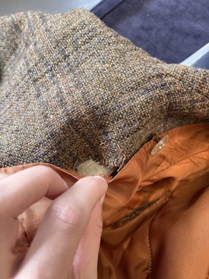 Lot 34 - A Biba checked tweed 'Battle Dress' coat, circa 1970