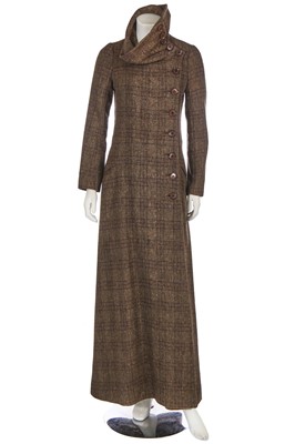Lot 34 - A Biba checked tweed 'Battle Dress' coat, circa 1970