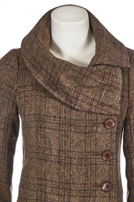 Lot 34 - A Biba checked tweed 'Battle Dress' coat, circa 1970