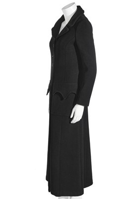 Lot 62 - A Biba black wool whipcord coat, circa 1970