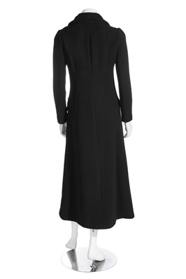 Lot 62 - A Biba black wool whipcord coat, circa 1970