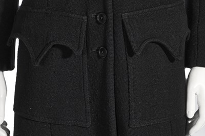 Lot 62 - A Biba black wool whipcord coat, circa 1970