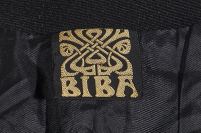 Lot 62 - A Biba black wool whipcord coat, circa 1970