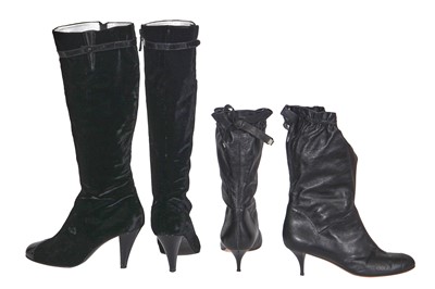 Lot 13 - Two pairs of black Chanel boots, 2010s