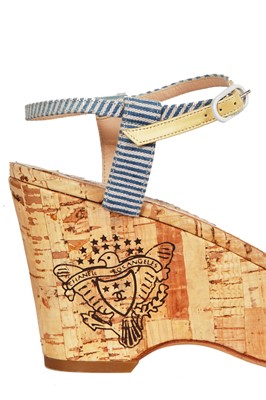 Lot 15 - Two pairs of Chanel summer sandals, 2010s