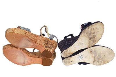 Lot 15 - Two pairs of Chanel summer sandals, 2010s