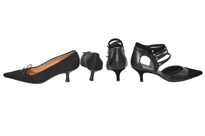 Lot 37 - Two pairs of black Chanel shoes, 2000s
