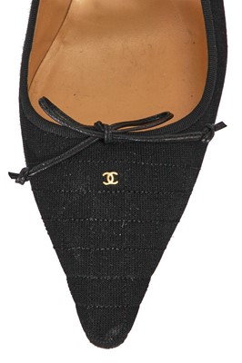 Lot 37 - Two pairs of black Chanel shoes, 2000s
