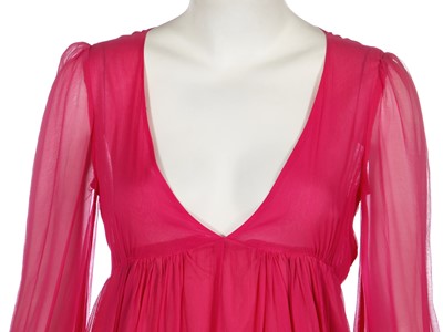 Lot 39 - A Biba pink chiffon maxi-dress, circa 1970