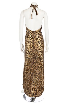 Lot 125 - A Biba cheetah print cotton jersey halterneck dress, circa 1974