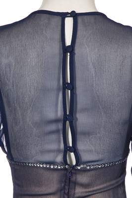 Lot 83 - A Biba navy chiffon evening dress, circa 1972