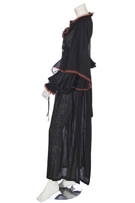 Lot 38 - A Biba black muslin maxi dress, circa 1970