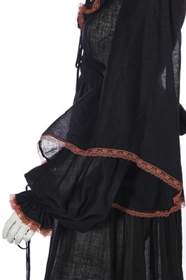 Lot 38 - A Biba black muslin maxi dress, circa 1970
