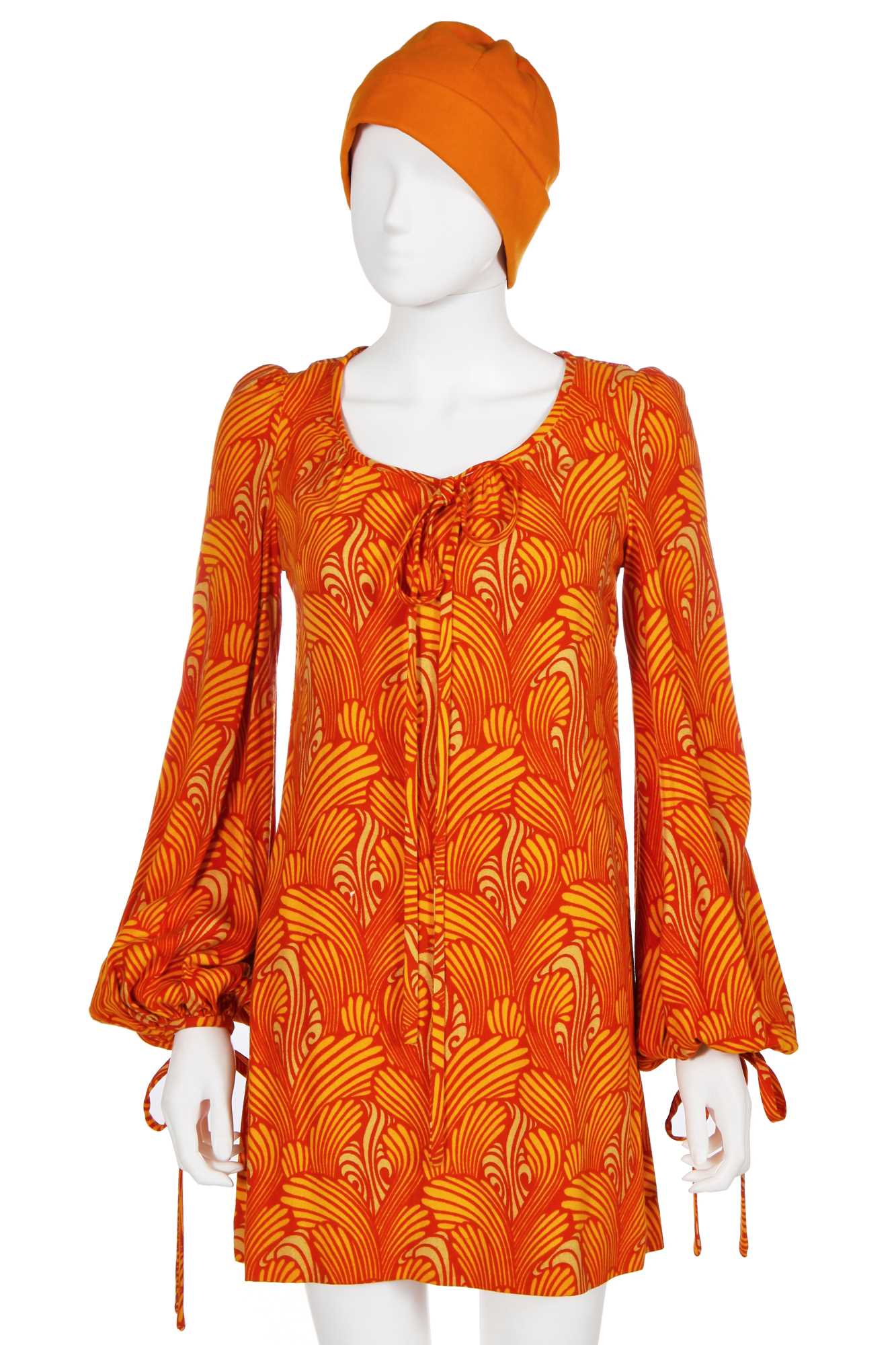Lot 1 - A Biba printed brushed cotton mini dress, circa 1966