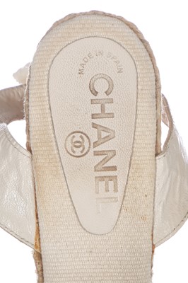 Lot 25 - Two pairs of Chanel wedge shoes, 2010s