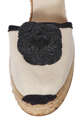 Lot 25 - Two pairs of Chanel wedge shoes, 2010s