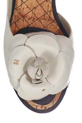 Lot 25 - Two pairs of Chanel wedge shoes, 2010s