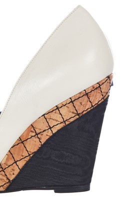 Lot 25 - Two pairs of Chanel wedge shoes, 2010s