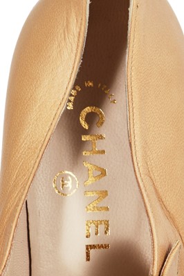 Lot 44 - A pair of Chanel tan leather T-bar Mary-Jane ballet flats, 2000s