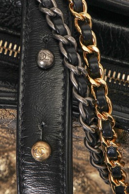 Lot 2 - A Chanel black and gold medium Gabrielle hobo bag, circa 2019