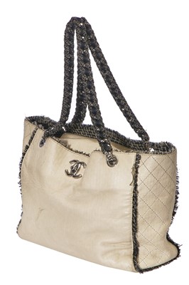 Lot 3 - A Chanel leather and tweed shopper bag, 2009-10