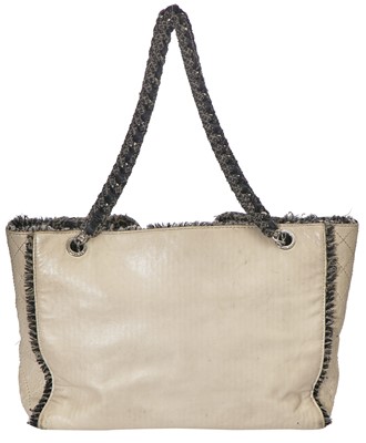 Lot 3 - A Chanel leather and tweed shopper bag, 2009-10