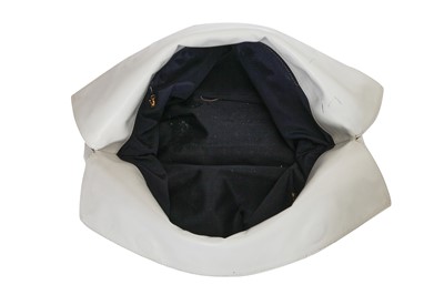 Lot 5 - A Chanel white and navy blue leather shopper tote, 1997-99