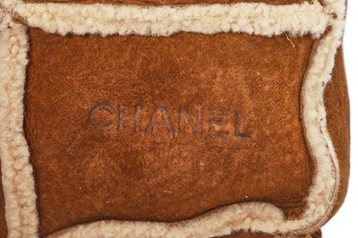 Lot 6 - A Chanel patchwork brown shearling messenger bag, 2000-02