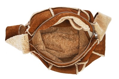 Lot 6 - A Chanel patchwork brown shearling messenger bag, 2000-02