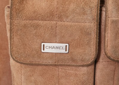 Lot 8 - A Chanel tan suede flap handbag, 2000-02