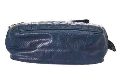 Lot 7 - A Chanel blue leather handbag, circa 2007